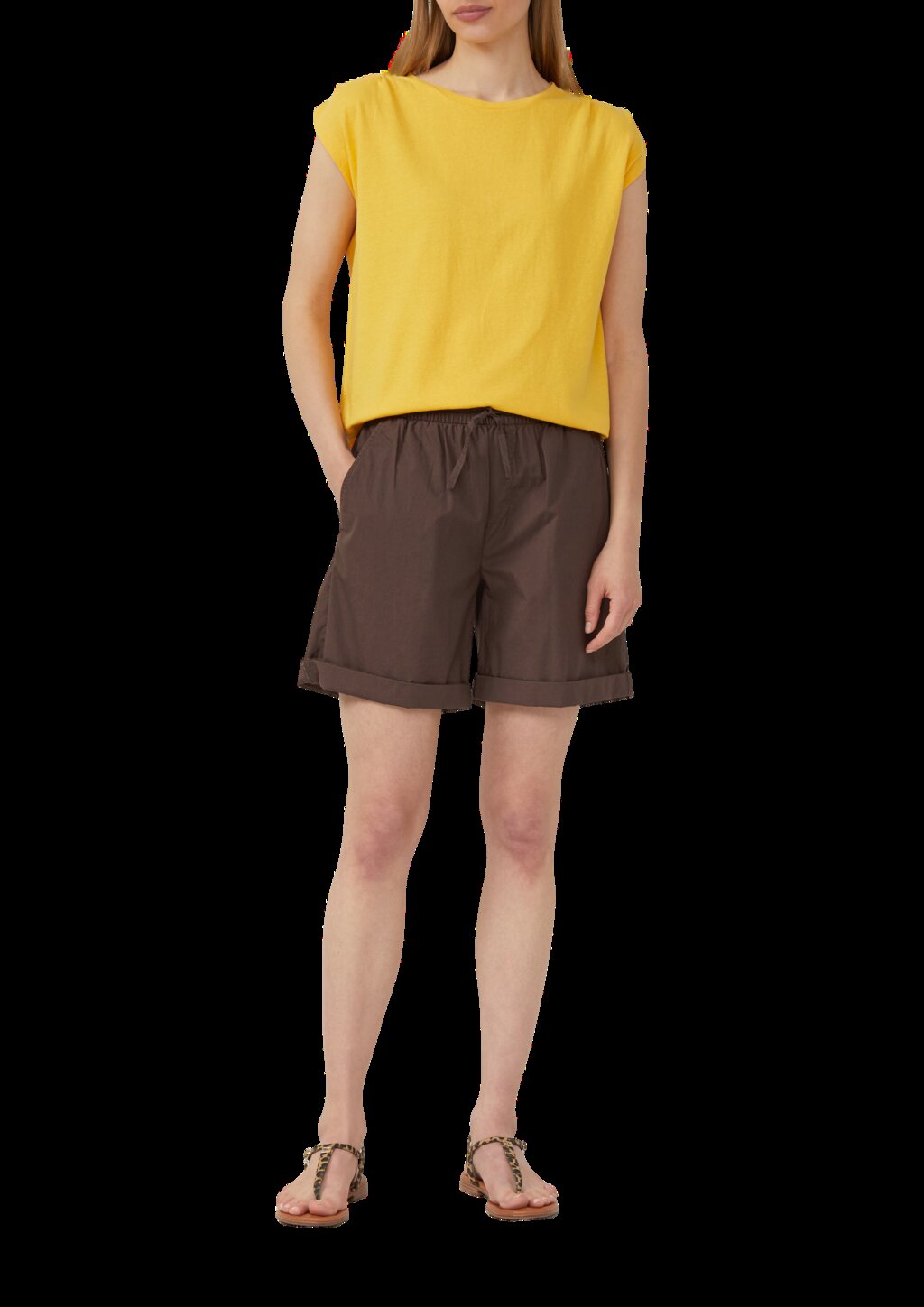 Verkürztes T-Shirt mit Faltendetails