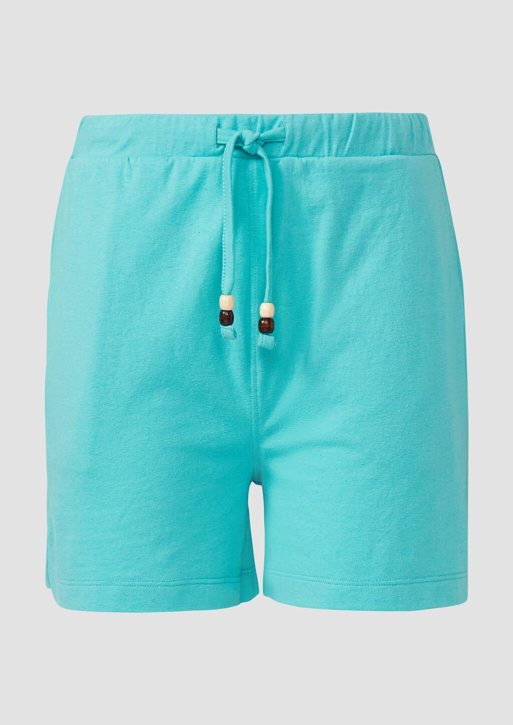 Jersey-Shorts mit Elastikbund und Schmuckperlen