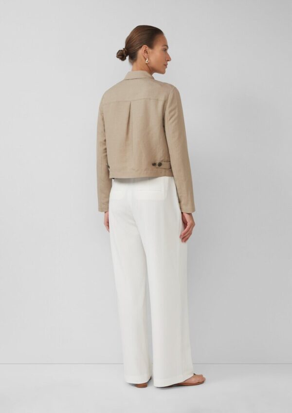 Jacke aus Leinenmix mit aufgesetzten Taschen