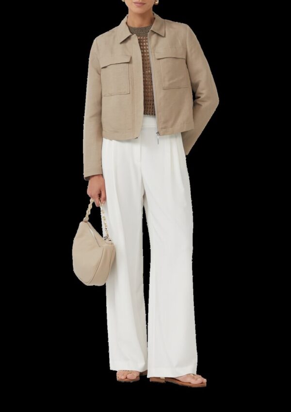 Jacke aus Leinenmix mit aufgesetzten Taschen