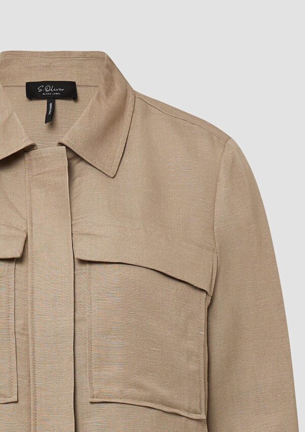 Jacke aus Leinenmix mit aufgesetzten Taschen