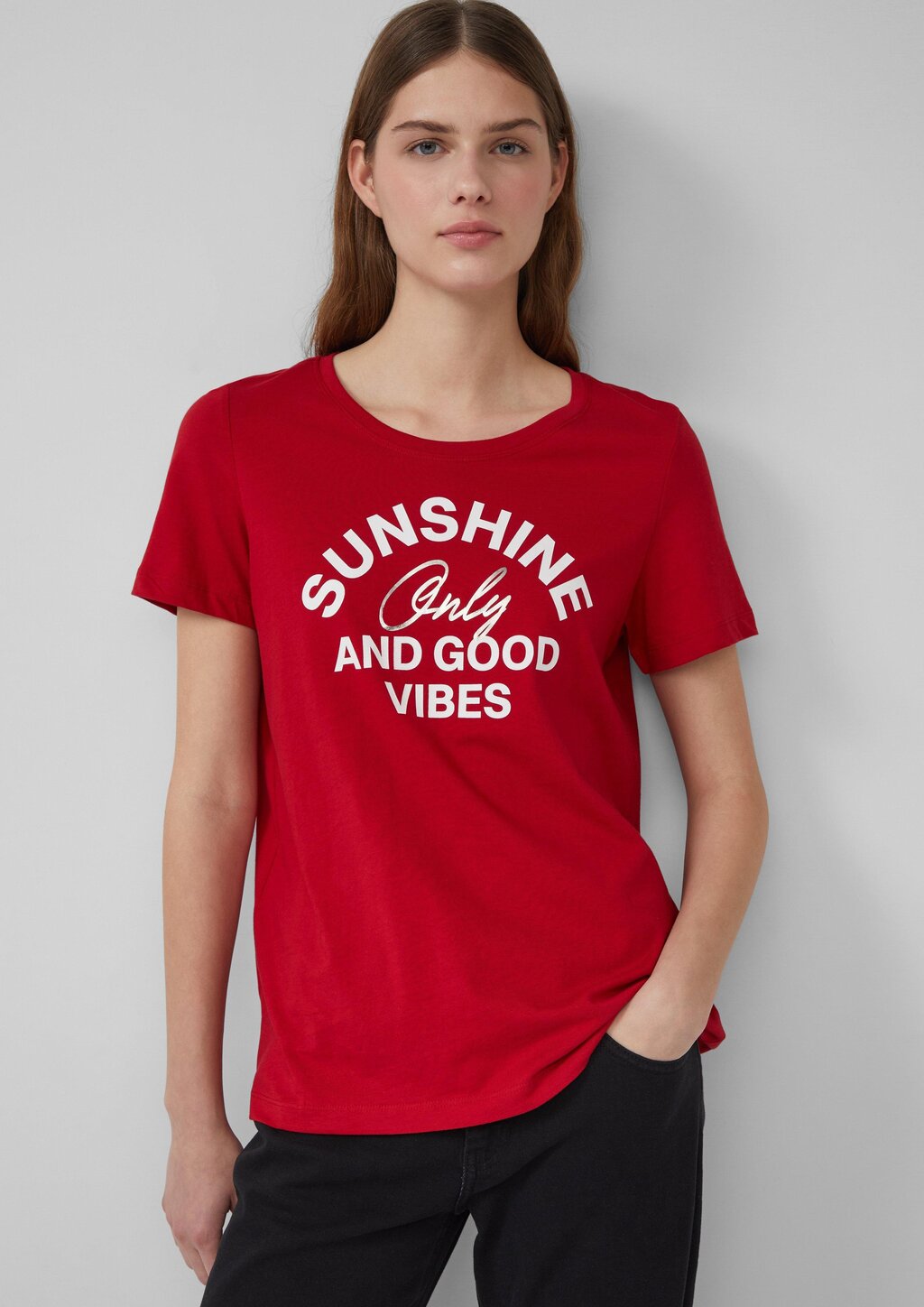 Jersey-T-Shirt mit Frontprint