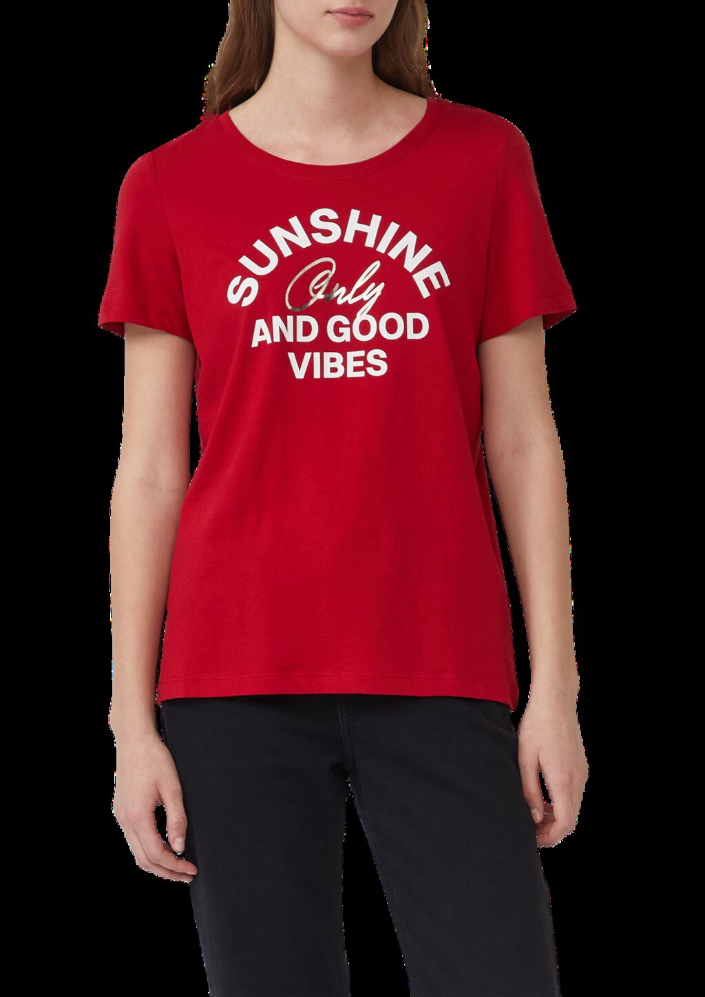 Jersey-T-Shirt mit Frontprint