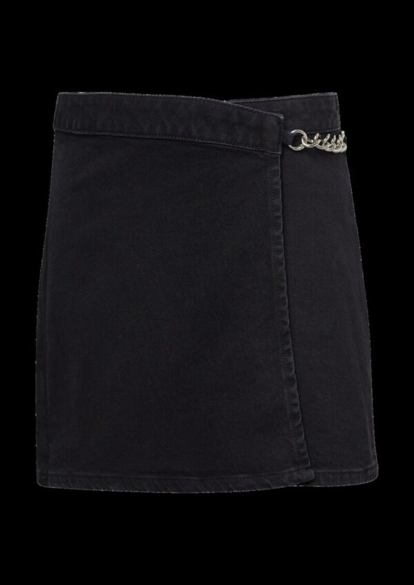 Denim-Skort mit Ketten-Detail