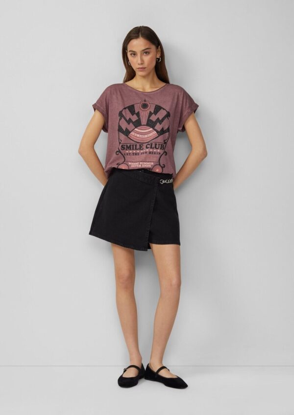 Denim-Skort mit Ketten-Detail