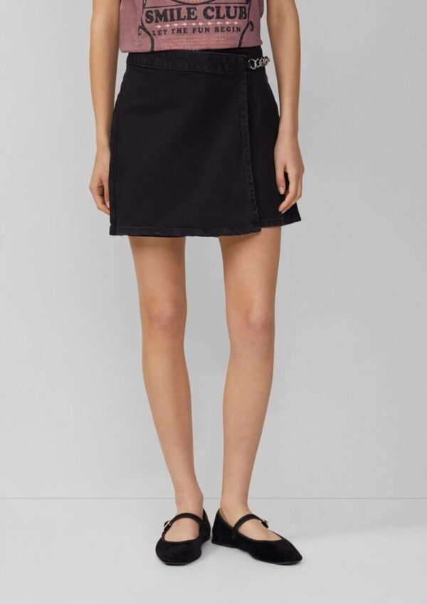 Denim-Skort mit Ketten-Detail