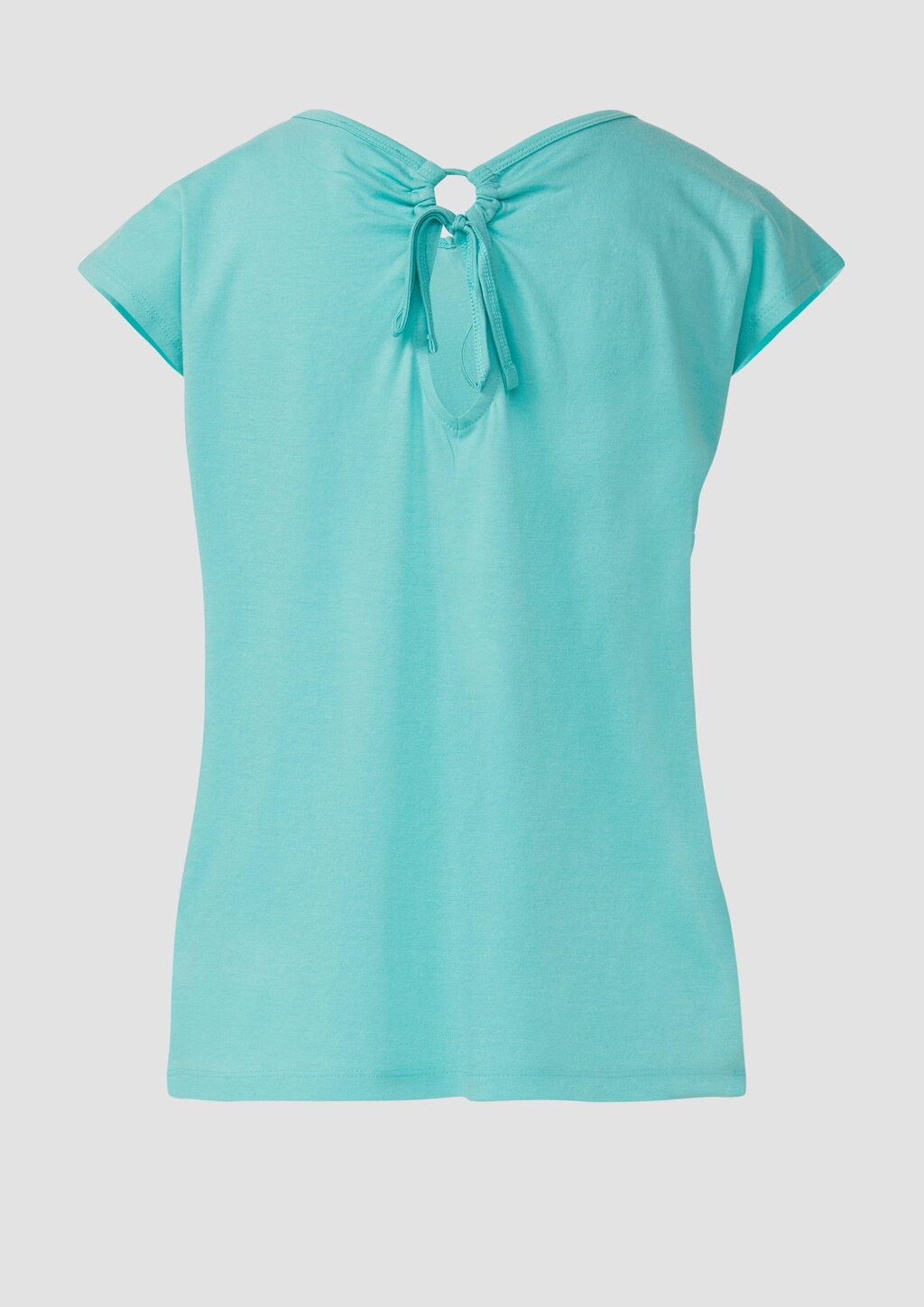 T-Shirt mit weitem Ausschnitt, Cut-out und Schleife