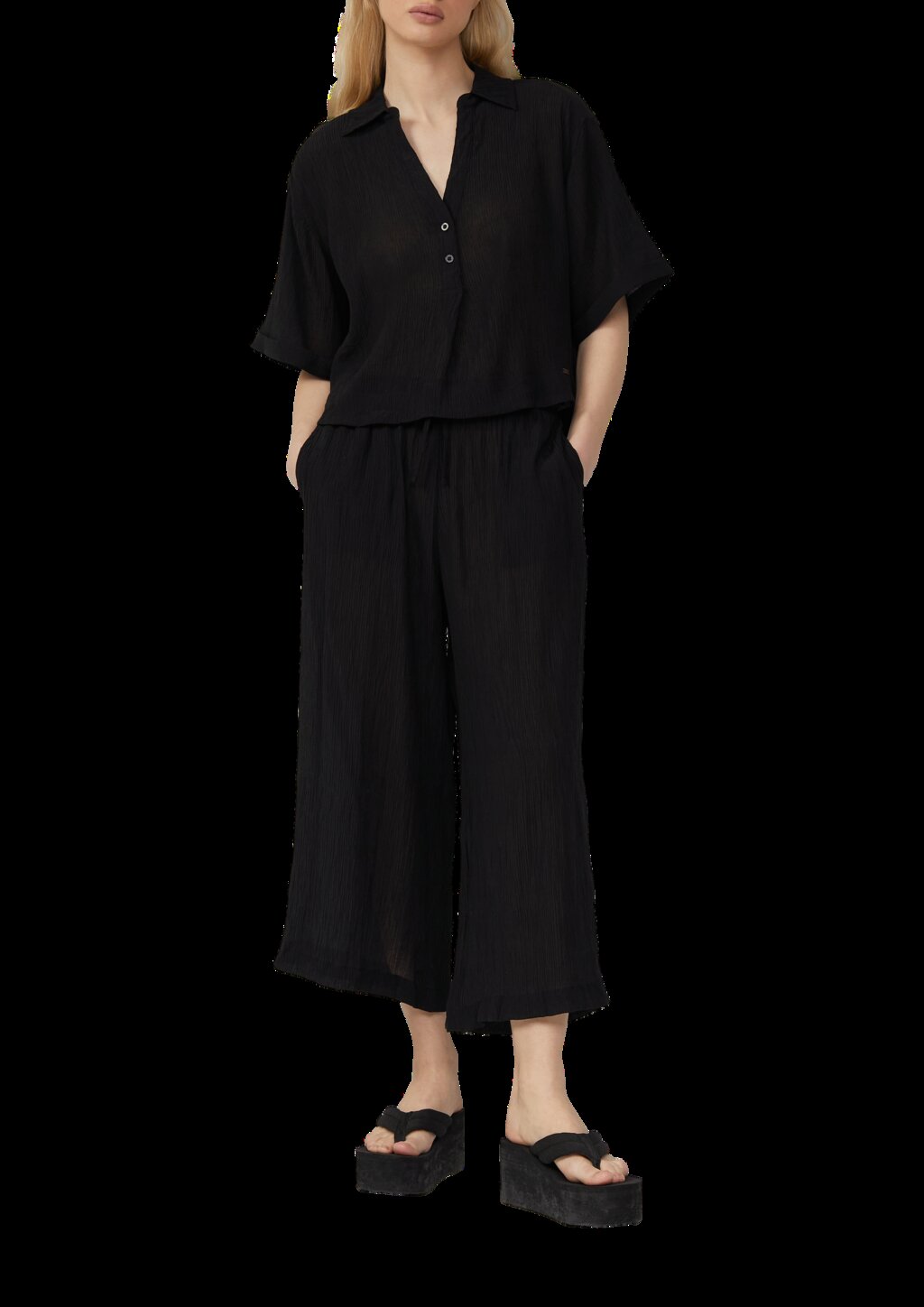 Strukturierte Bluse aus Viskosemix