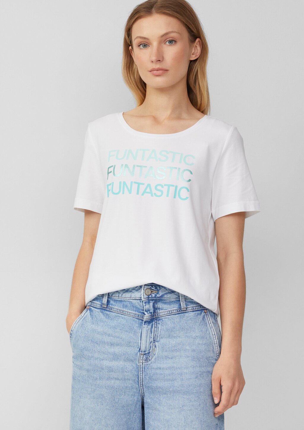 T-Shirt aus Baumwollstretch mit Print