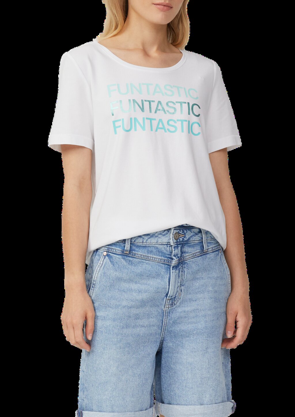 T-Shirt aus Baumwollstretch mit Print