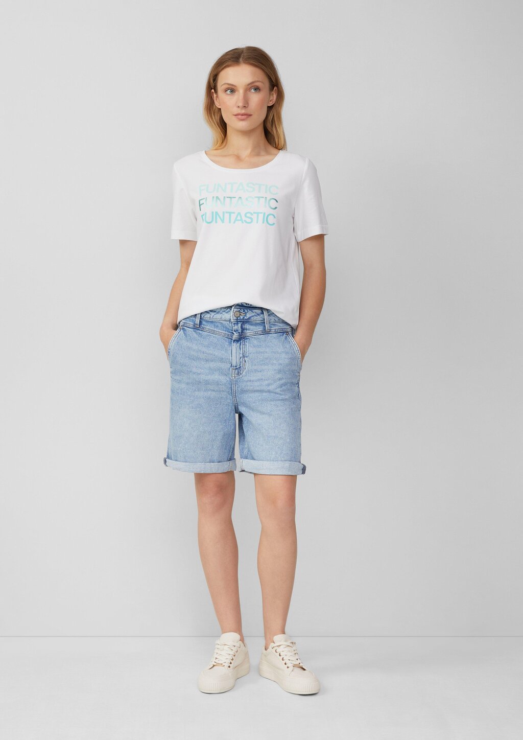 T-Shirt aus Baumwollstretch mit Print