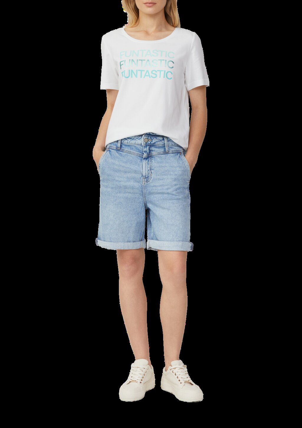 T-Shirt aus Baumwollstretch mit Print