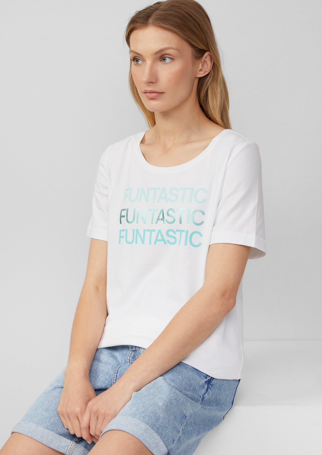 T-Shirt aus Baumwollstretch mit Print