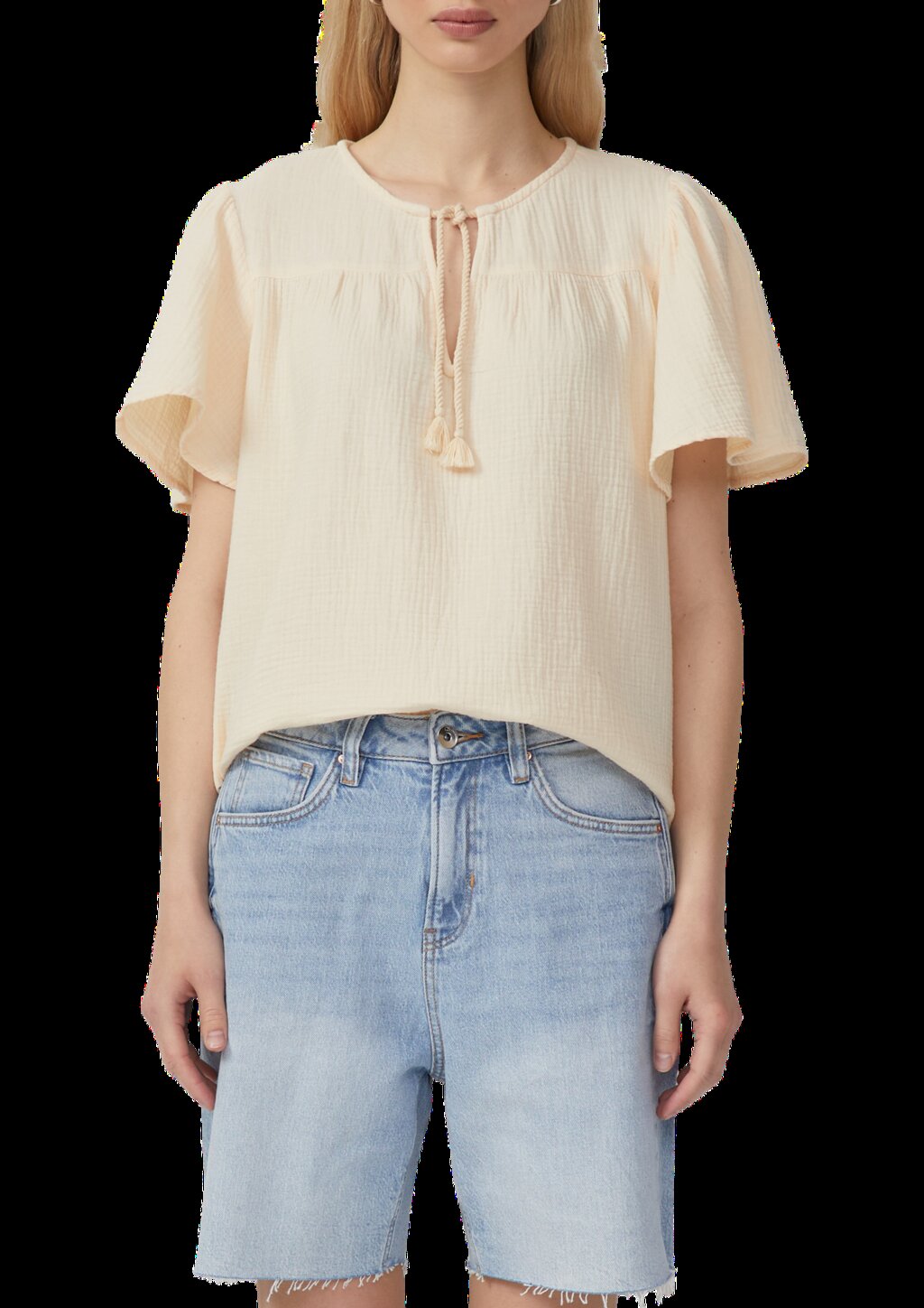 Musselin-Bluse mit Bindeband