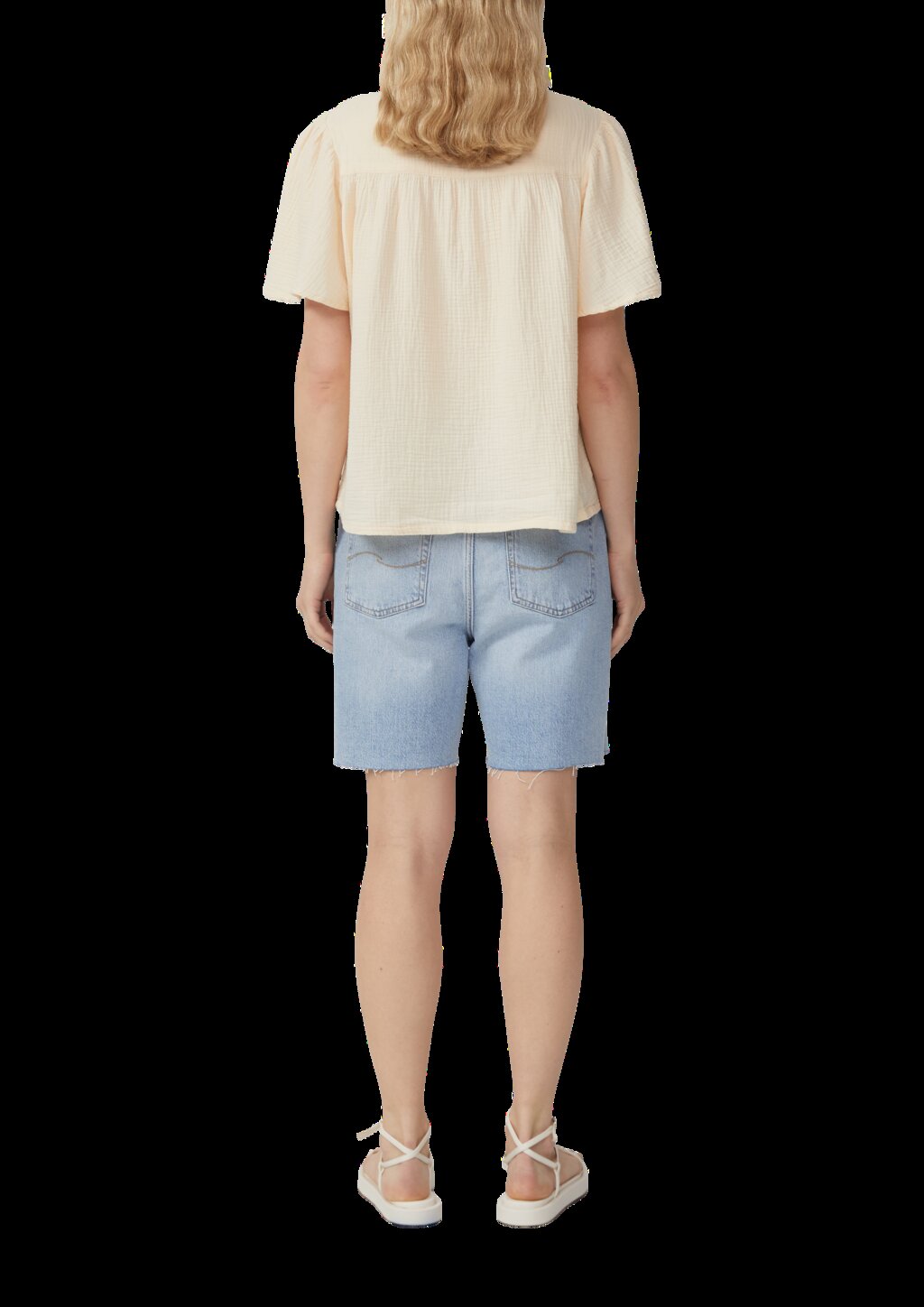 Musselin-Bluse mit Bindeband