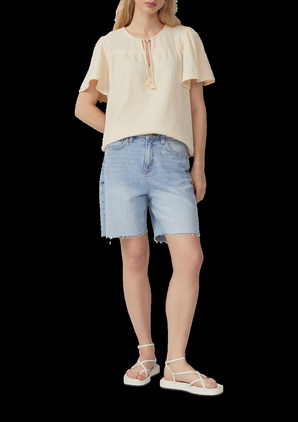 Musselin-Bluse mit Bindeband