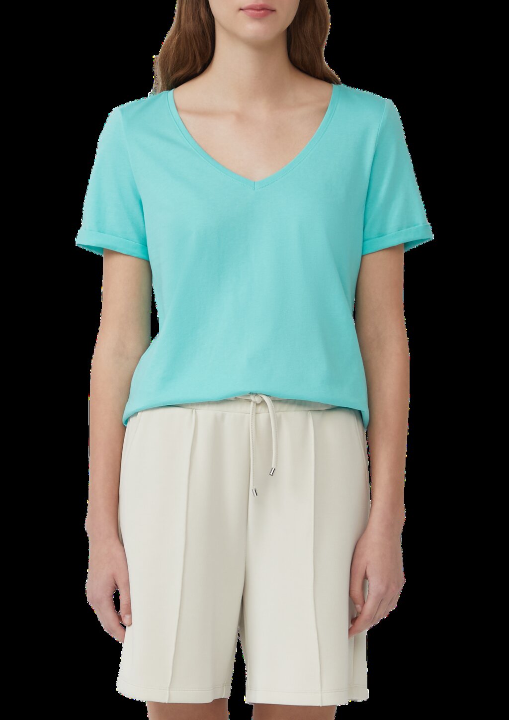 Weiches T-Shirt aus Baumwolle mit V-Ausschnitt