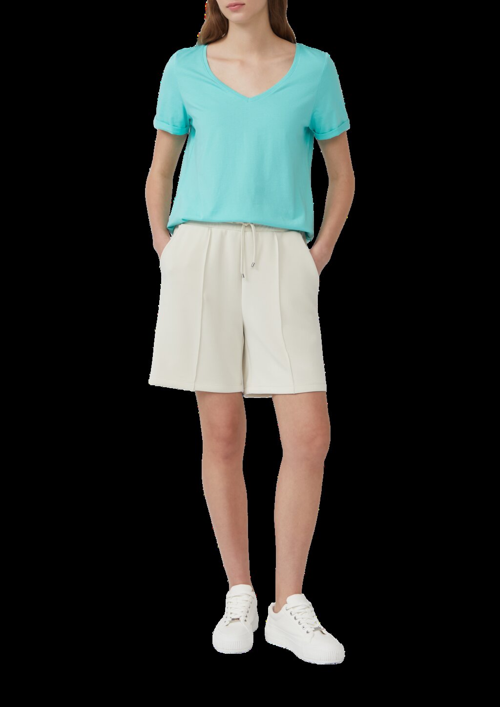 Weiches T-Shirt aus Baumwolle mit V-Ausschnitt