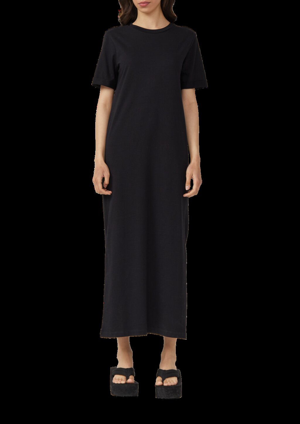 Langes Jerseykleid aus Baumwolle