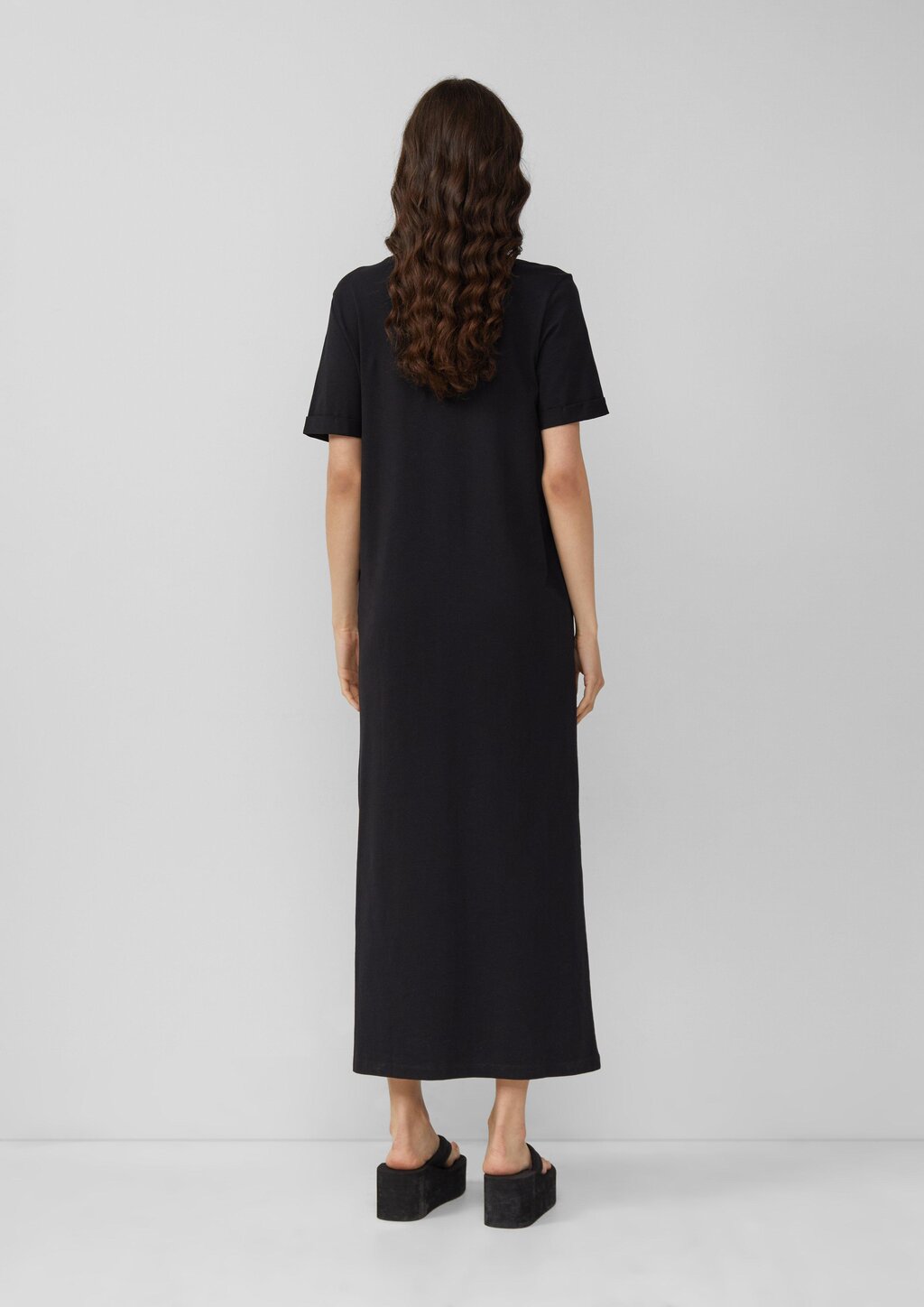 Langes Jerseykleid aus Baumwolle