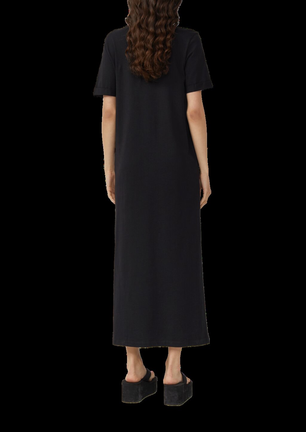 Langes Jerseykleid aus Baumwolle