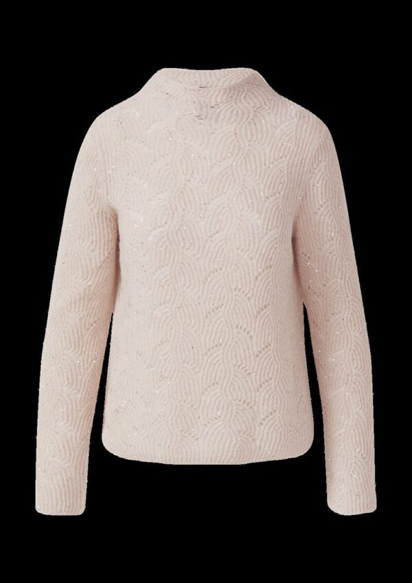 Semitransparenter Pullover mit Ajourmuster und Pailletten-Details