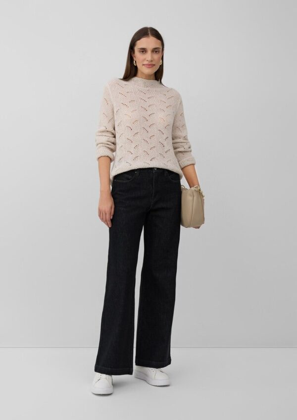 Semitransparenter Pullover mit Ajourmuster und Pailletten-Details