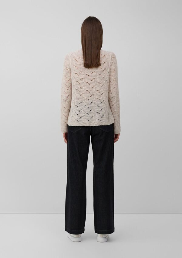 Semitransparenter Pullover mit Ajourmuster und Pailletten-Details