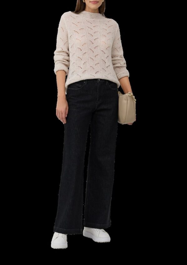 Semitransparenter Pullover mit Ajourmuster und Pailletten-Details