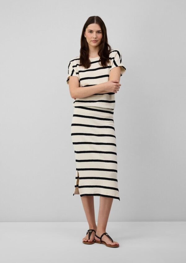 Midirock aus Strickjersey mit Streifenmuster