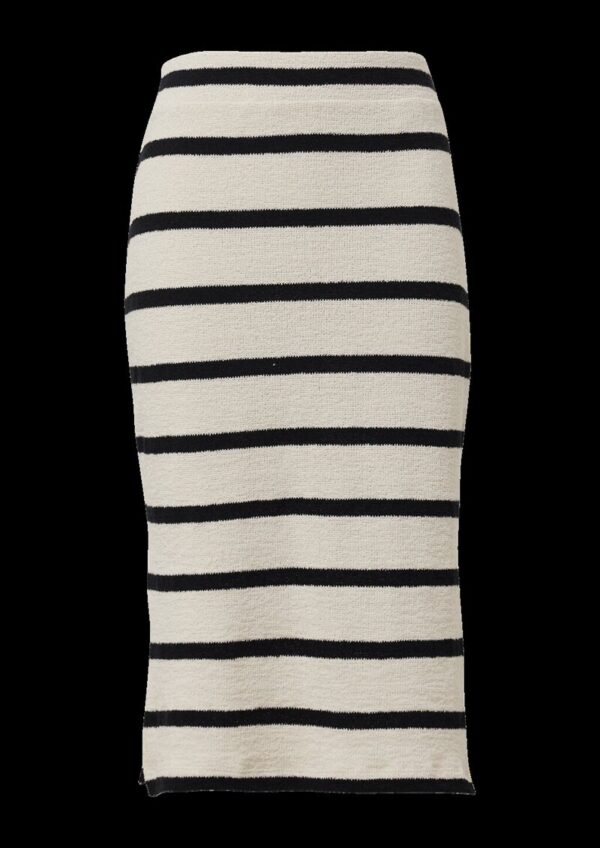 Midirock aus Strickjersey mit Streifenmuster