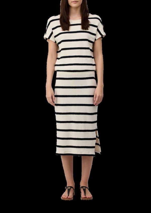 Midirock aus Strickjersey mit Streifenmuster