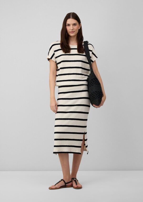 Midirock aus Strickjersey mit Streifenmuster