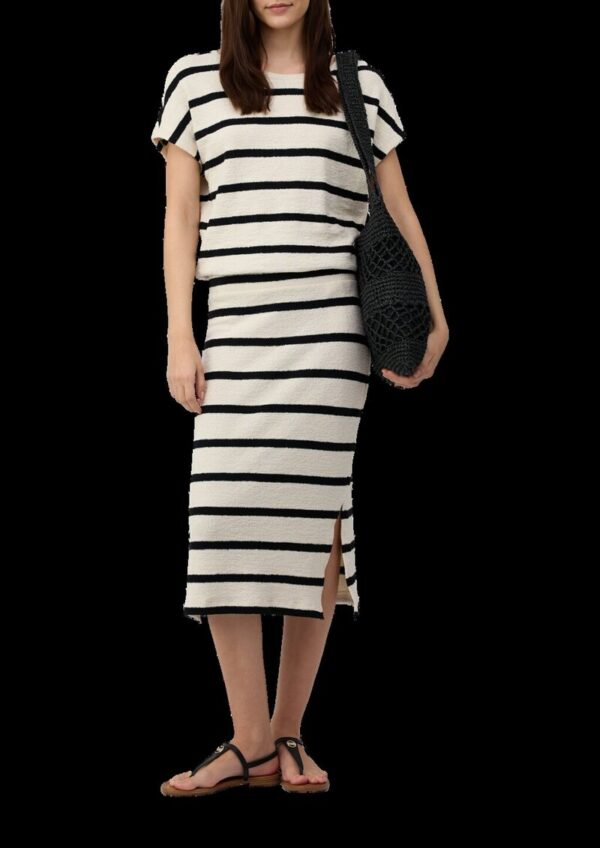 Midirock aus Strickjersey mit Streifenmuster