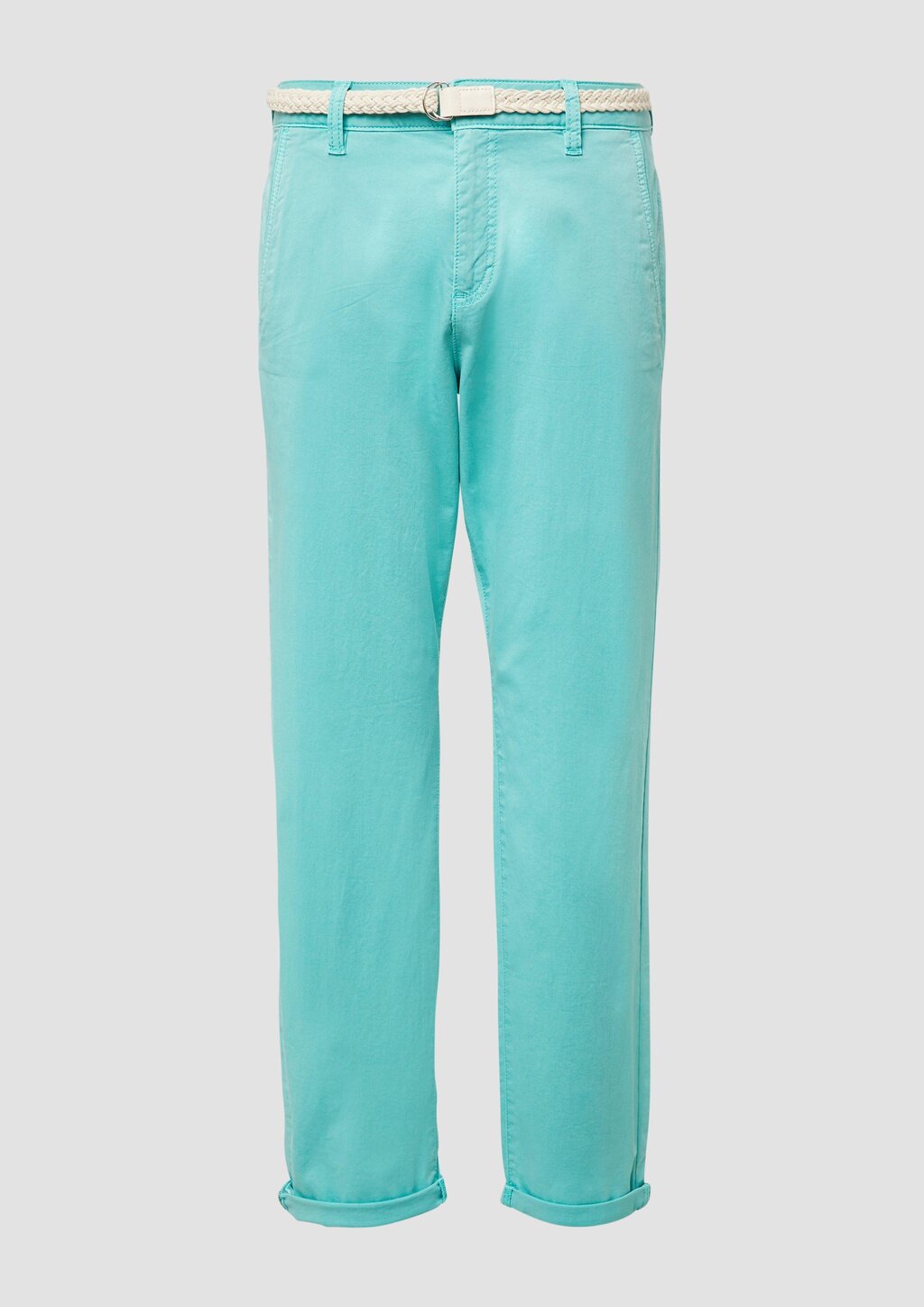 Chino mit geflochtenem Gürtel und Garment Dye