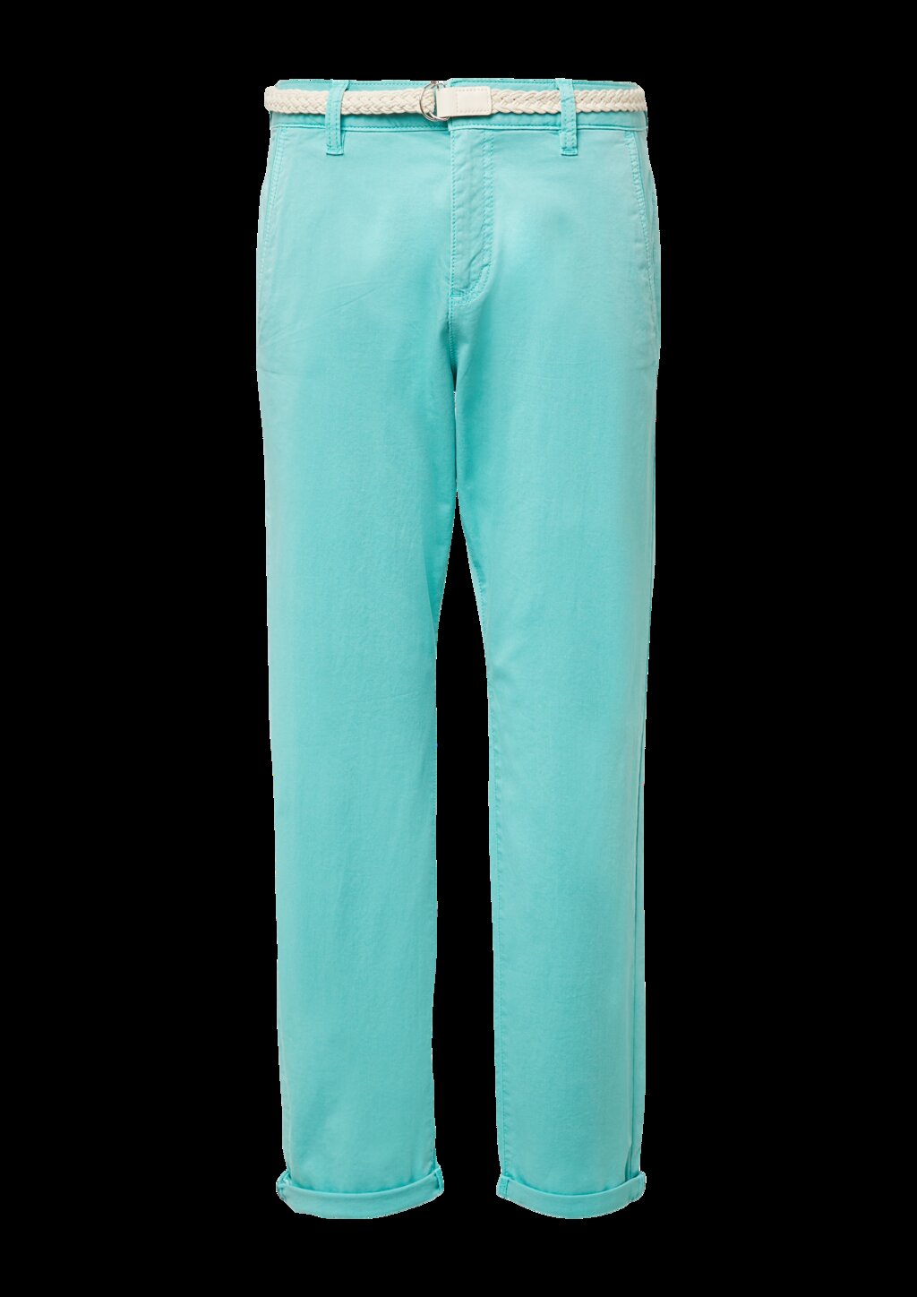 Chino mit geflochtenem Gürtel und Garment Dye