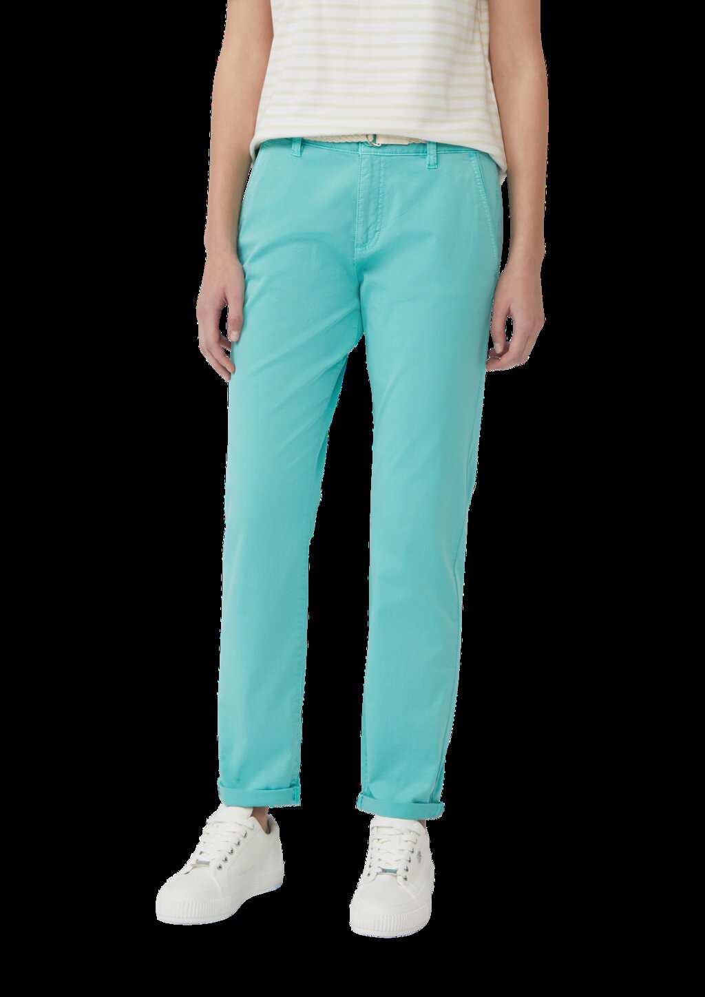 Chino mit geflochtenem Gürtel und Garment Dye