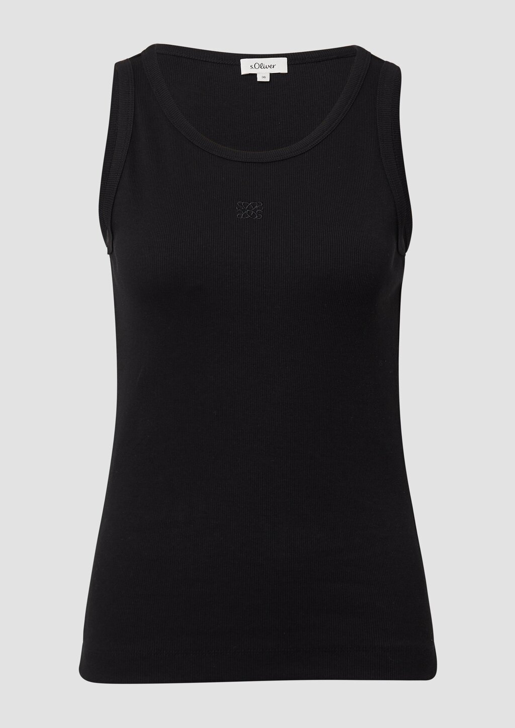 Ripp-Top im Slim Fit mit Stickerei