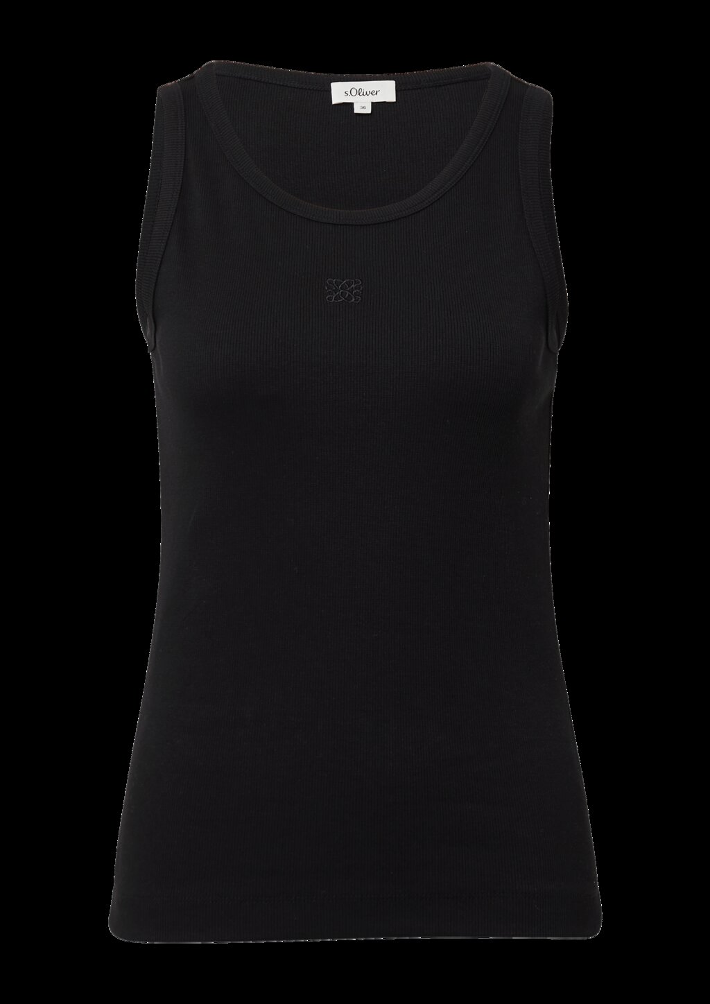 Ripp-Top im Slim Fit mit Stickerei