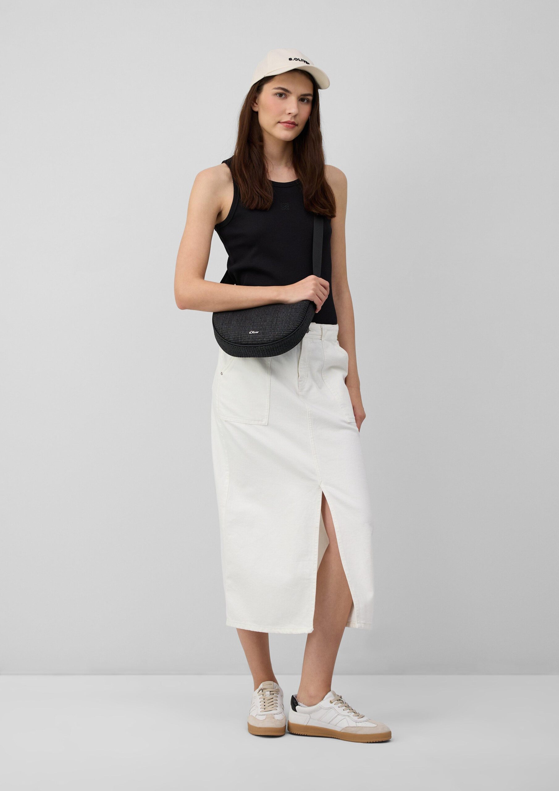 Ripp-Top im Slim Fit mit Stickerei