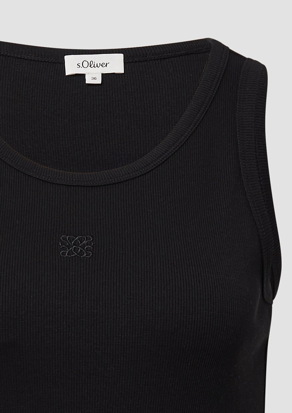 Ripp-Top im Slim Fit mit Stickerei