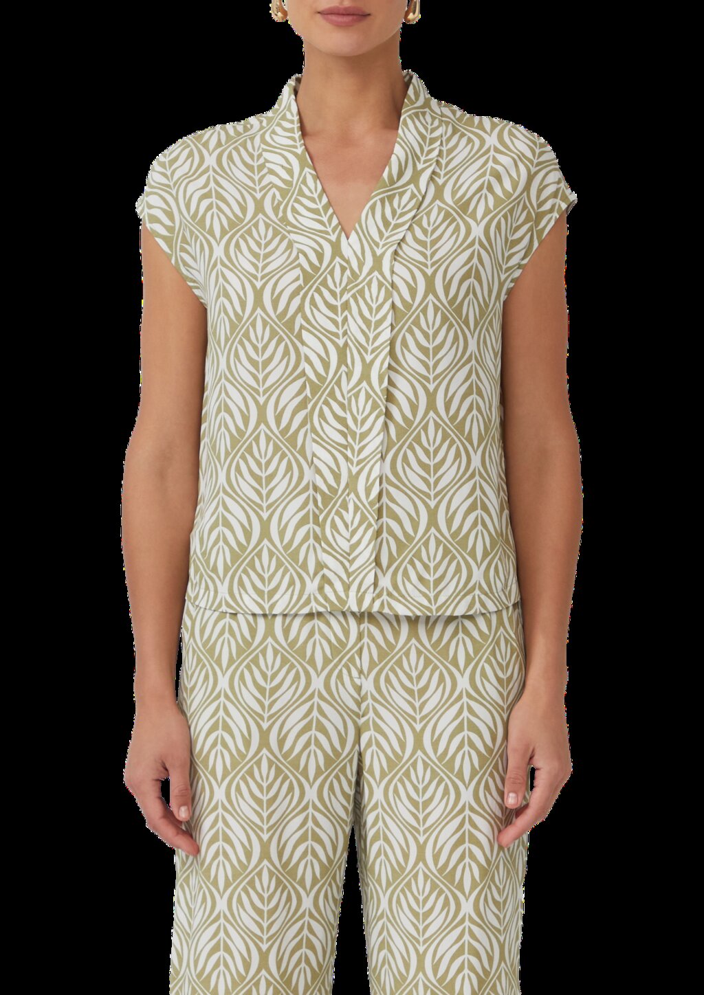 Ärmellose Bluse mit All-over-Print