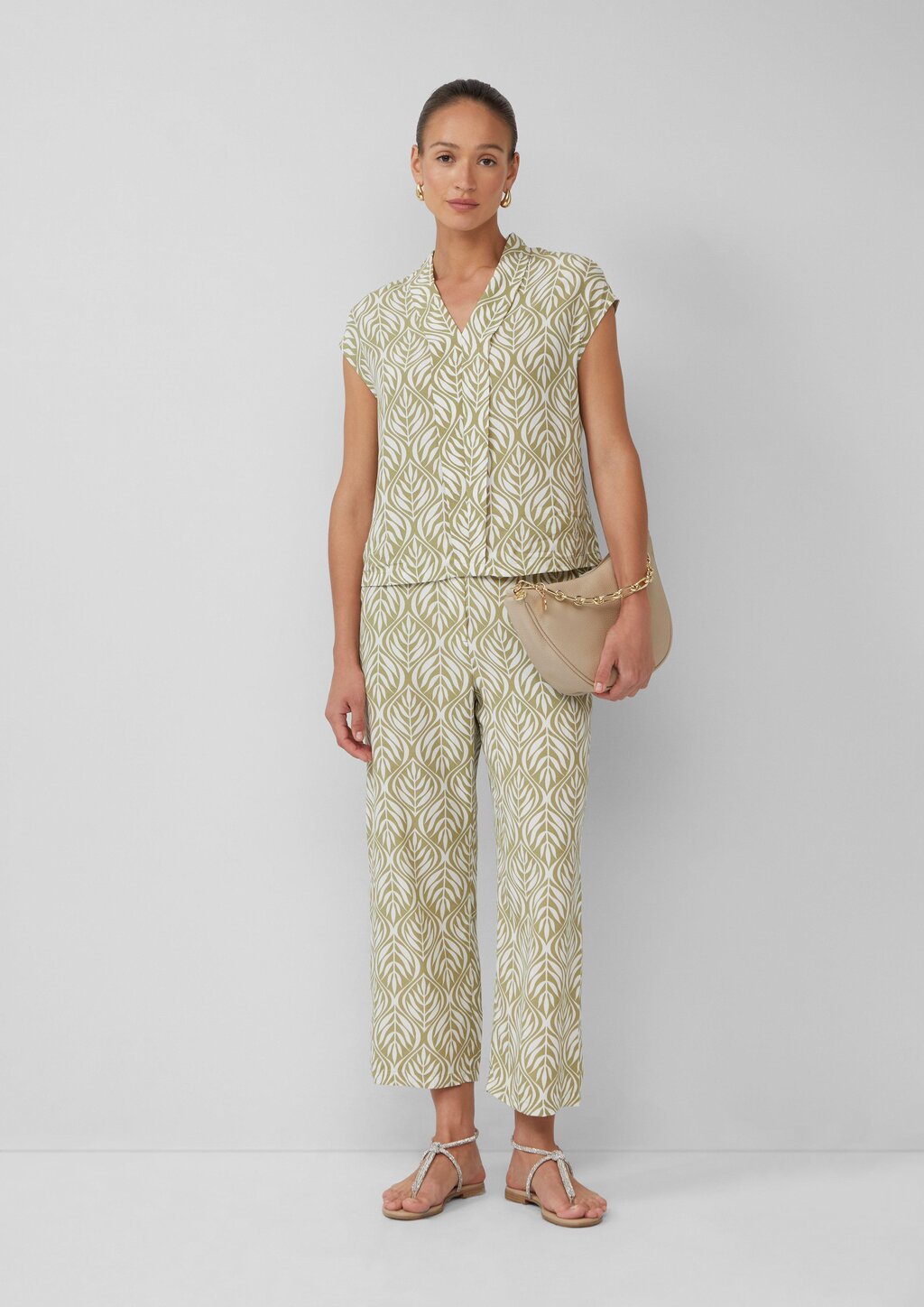 Ärmellose Bluse mit All-over-Print