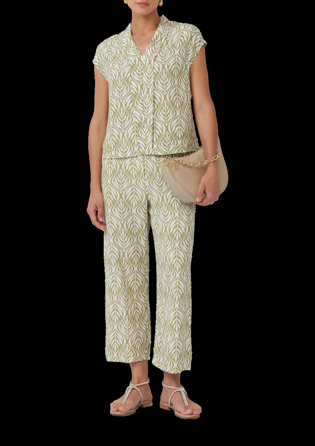 Ärmellose Bluse mit All-over-Print