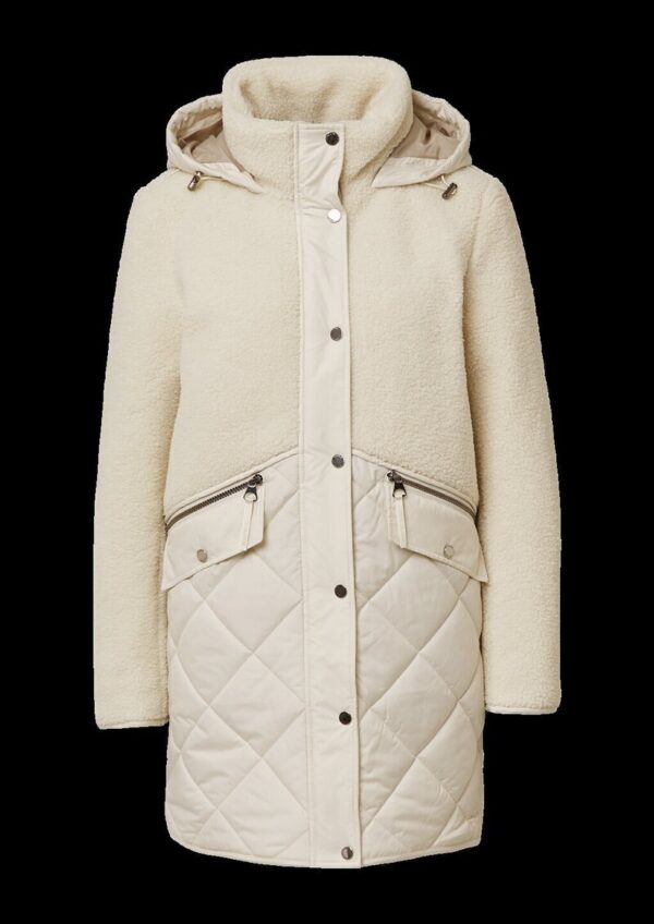 Kurzer Teddymantel im Fabricmix