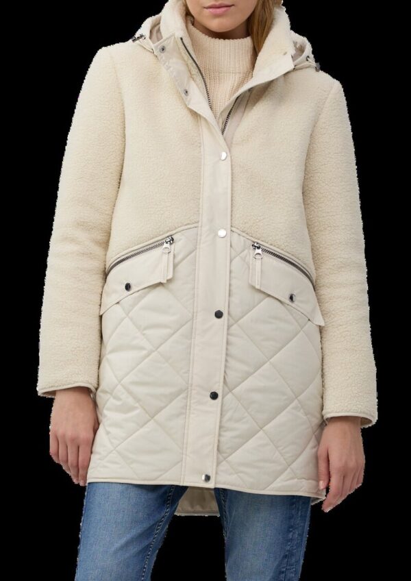 Kurzer Teddymantel im Fabricmix