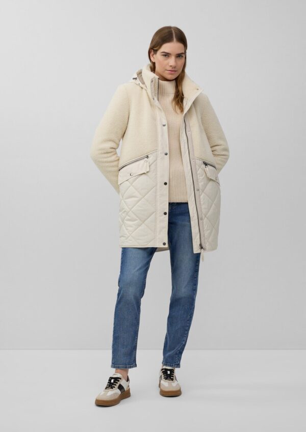 Kurzer Teddymantel im Fabricmix