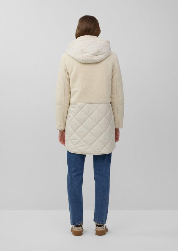 Kurzer Teddymantel im Fabricmix