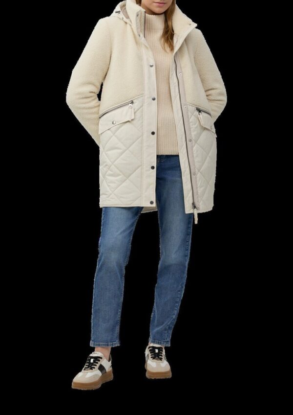 Kurzer Teddymantel im Fabricmix