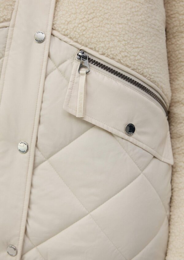 Kurzer Teddymantel im Fabricmix